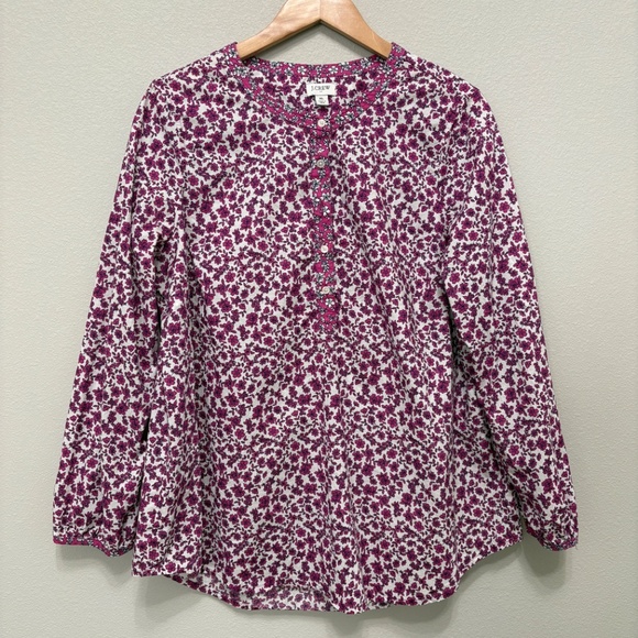 J. Crew Factory Pink Floral Blouse - Picture 2 of 7